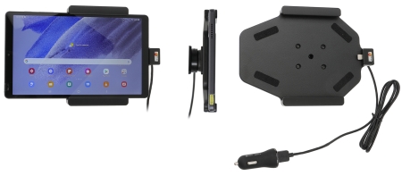 Brodit Aktiivinen pidike USB-kaapelilla ja tupakansytyttimen adapterilla, Samsung Galaxy Tab A7 Lite SM-T220/SM-T225  ryhmässä Autohifi / Älypuhelin autossa / Älypuhelimen pidikkeet @ BRL (240721264)