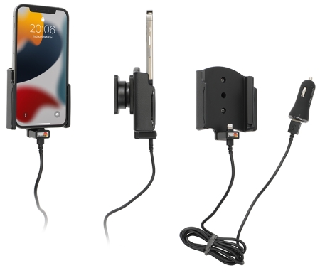 Brodit aktiivinen pidike USB-kaapelilla ja tupakansytyttimen adapterilla, Apple iPhone 13/13 Pro/14/14 Pro ryhmässä Autohifi / Älypuhelin autossa / Älypuhelimen pidikkeet @ BRL (240721276)