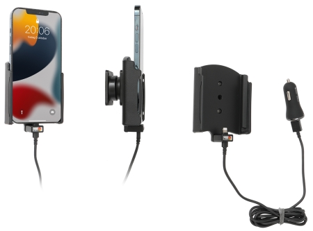Brodit aktiivinen pidike USB-kaapelilla ja tupakansytyttimen adapterilla, Apple iPhone 13 Pro Max/14 Plus/14 Pro Max ryhmässä Autohifi / Älypuhelin autossa / Älypuhelimen pidikkeet @ BRL (240721277)