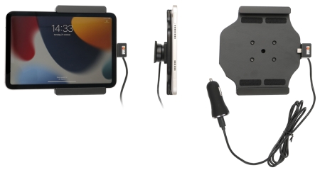 Brodit Aktiv-teline USB-kaapelilla ja tupakansytyttimen adapterilla, Apple iPad Mini 6th Gen (A2567, A2568, A2569)/7th Gen 2024 (A2995, A2996) ryhmässä Autohifi / Älypuhelin autossa / Älypuhelimen pidikkeet @ BRL (240721278)
