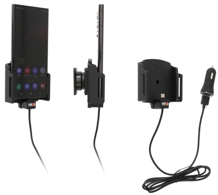 Brodit Aktiivinen pidike USB-kaapelilla ja tupakansytyttimen adapterilla, Samsung Galaxy S22 Ultra 5G (SM-S908B/SM-S908B/DS)  ryhmässä Autohifi / Älypuhelin autossa / Älypuhelimen pidikkeet @ BRL (240721295)