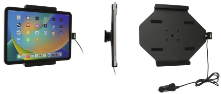 Brodit Aktiv-teline USB-kaapelilla ja tupakansytyttimen adapterilla, Apple iPad 10th Gen (A2696, A2757, A2777)/2025 A16 (A3354, A3355, A3356) ryhmässä Autohifi / Älypuhelin autossa / Älypuhelimen pidikkeet @ BRL (240721339)