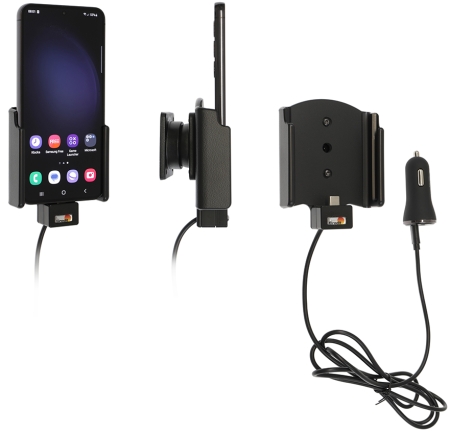 Brodit Aktiivinen pidike USB-kaapelilla ja tupakansytyttimen adapterilla, Samsung Galaxy S23 SM-S911B/DS  ryhmässä Autohifi / Älypuhelin autossa / Älypuhelimen pidikkeet @ BRL (240721344)