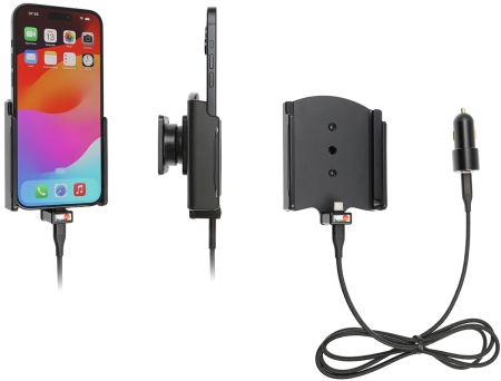 Brodit Aktiv-teline USB-kaapelilla ja tupakansytyttimen adapterilla, Apple iPhone 15 Plus  ryhmässä Autohifi / Älypuhelin autossa / Älypuhelimen pidikkeet @ BRL (240721374)