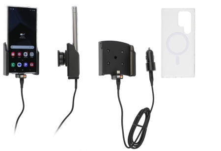 Brodit mobiilikuori aktiivipidikkeellä ja autolaturilla, Samsung Galaxy S24 Ultra SM-S928B/DS  ryhmässä Autohifi / Älypuhelin autossa / Älypuhelimen pidikkeet @ BRL (240721406)