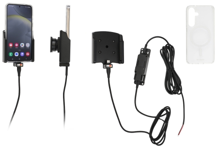 Brodit mobiilikuori aktiivipidikkeellä kiinteään asennukseen, Samsung Galaxy S24 SM-S921B/DS  ryhmässä Autohifi / Älypuhelin autossa / Älypuhelimen pidikkeet @ BRL (240727404)