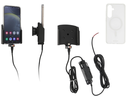 Brodit mobiilikuori aktiivipidikkeellä kiinteään asennukseen, Samsung Galaxy S24+ SM-S926B/DS  ryhmässä Autohifi / Älypuhelin autossa / Älypuhelimen pidikkeet @ BRL (240727405)