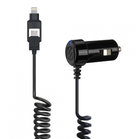 Scosche 12v laddare lightning+Micro USB ryhmässä Autohifi / Älypuhelin autossa / Tarvikkeet @ BRL Electronics (242I2MC12)