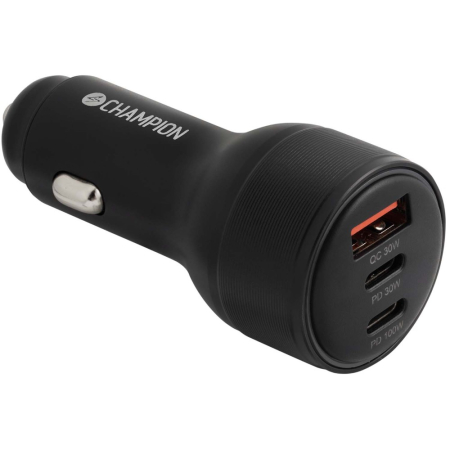 Champion autolaturi 130 W, 3-porttinen QC/PD, musta ryhmässä Uutuudet @ BRL (31094130CH)