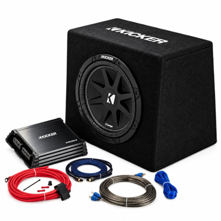 Kicker KickPack KKP212, bassopaketti portatulla 12 tuuman subwooferkotelolla, vahvistimella ja kaapelisarjalla ryhmässä Pakettiratkaisut / Paketit autoon / Subwooferpaketit osoitteessa BRL (41044KKP212)