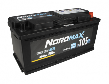 Nordmax AGM-akku, 105Ah / 12V ryhmässä Autohifi / Tarvikkeet / Akut @ BRL Electronics (414NM020AGM)