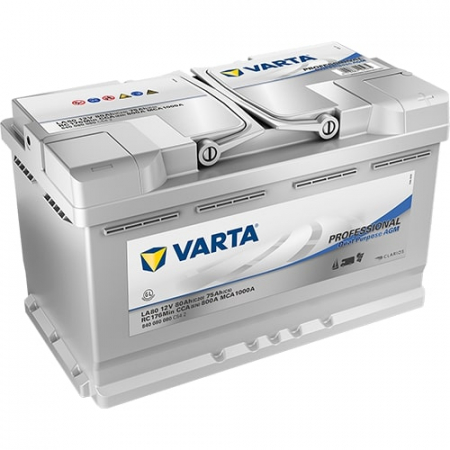 Varta Dual Purpose AGM 800A 80Ah, startbatteri ryhmässä Autohifi / Tarvikkeet / Akut @ BRL Electronics (418840080080V)