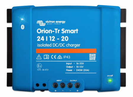 Victron Orion-Tr Smart DC-DC-laturi, 24V sisään 12V ulos, eristetty 20A ryhmässä Autohifi / Tarvikkeet / Akkulaturit @ BRL Electronics (421VOTR241220I)