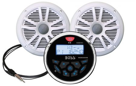 BOSS MGR350B MARINSTEREO & BOSS MR6W högtalare ryhmässä Autohifi / Venehifi / Venepaketit @ BRL Electronics (530MCKGB350W6)