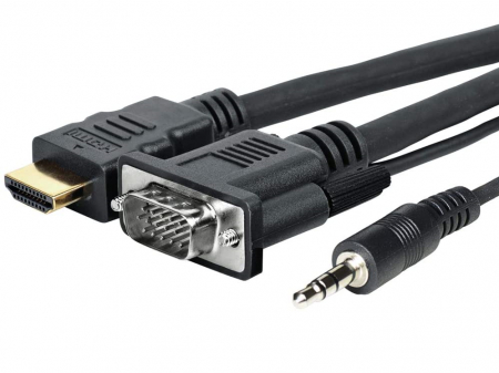 Vivolink allt-i-ett-kabel (VGA + HDMI + 3.5mm), 2 meter ryhmässä Kotihifi / Kuva / Projektorit @ BRL Electronics (666PROVGAHDMIFLY2)