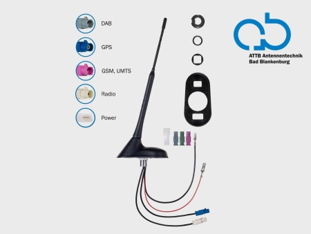 Kattoantenni AM/FM DAB+ GPS DVB-T, aktiivinen ryhmässä Uutuudet @ BRL (700153379301)