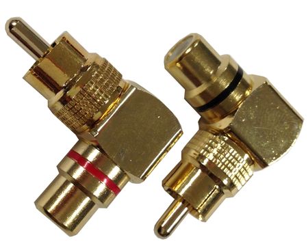 RCA vinkel kort 1 par ryhmässä Autohifi / Kaapelit / Kaapelitarvikkeet @ BRL Electronics (70030430001)