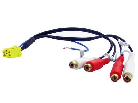 Aux-kabel Mini ISO - 4x RCA-line out ryhmässä Autohifi / Älypuhelin autossa / AUX & USB autossa @ BRL Electronics (701CT29AX03)