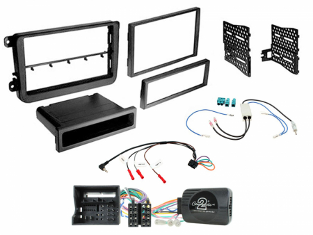 Installationskit 1/2-DIN Volkswagen MIB-PQ 15>, svart ryhmässä Autohifi / Mikä sopii autooni / Volkswagen / Transporter / Transporter T6 2015-2020 / Vaihda stereo Transporter T6 2015-2020 @ BRL Electronics (701CTKVW23)