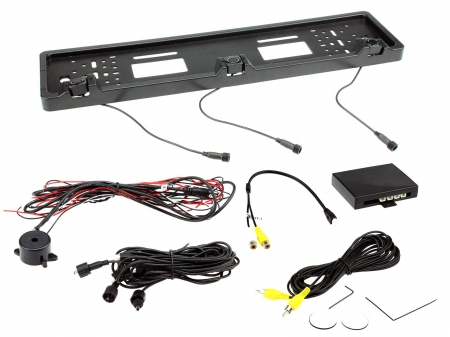 Nummerplåtshållare med backsensorer ryhmässä Autohifi / Tarvikkeet / Peruutuskamera @ BRL Electronics (701NUMBERPLATEPS)