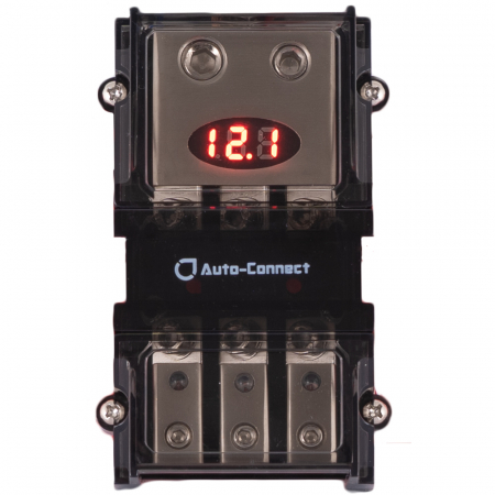 Auto-Connect mini-ANL säkringsblock med voltmätare, 3 st. säkringar ryhmässä Autohifi / Tarvikkeet / Säkringshållare @ BRL Electronics (720FB3MANLL2)