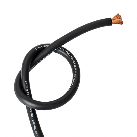 Auto-Connect musta virtakaapeli CCA 53.7mm², metritavara ryhmässä Autohifi / Kaapelit / Virtakaapelit @ BRL Electronics (720PC53CCAB)