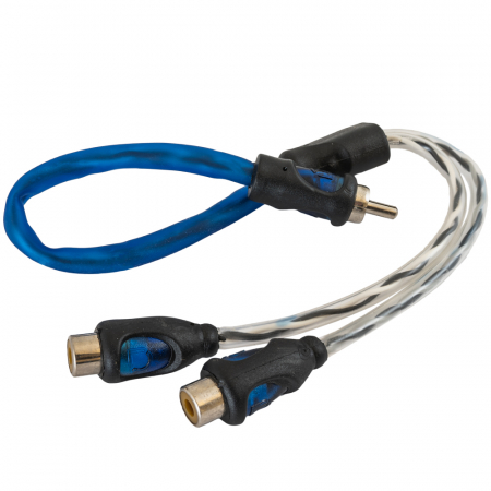 2kpl Auto-Connect Y-haaroitin Alataso 2 naaras - 1 uros 0.3m, Level 2 ryhmässä Autohifi / Kaapelit / Matalatasokaapelit @ BRL Electronics (720RCAYL2F)