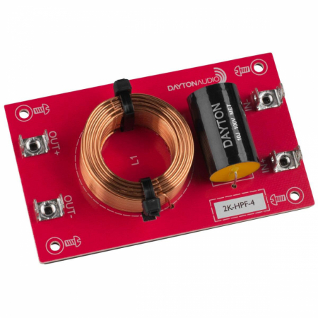 Dayton Audio Högpassfilter 12dB/okt 4ohm, styck ryhmässä Kotihifi / Rakenna itse / Jakosuotimet @ BRL Electronics (860HPF4r)