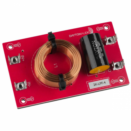 Dayton Audio Lågpassfilter 12dB/okt 4ohm, styck ryhmässä Kotihifi / Rakenna itse / Jakosuotimet @ BRL Electronics (860LPF4r)