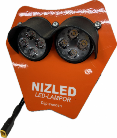 Dubbelljus 80w KTM 2-takt 2024-, orange dekal, kallvit 2xE40F NIZLED ryhmässä Autohifi / LED-valaistus / Enduro / Hjälmkit & lampkåpor @ BRL Electronics (871KTM24E40F2T)