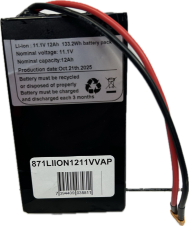 Li-ion vap batteri 12,6 (11,1v) 12Ah (BMS), (2,2h till 2xE30 lampan) ryhmässä Autohifi / LED-valaistus / Enduro / Mikä sopii moottoripyörääni / Beta / 2020- / 2-tahti @ BRL (871LIION1211VVAP)