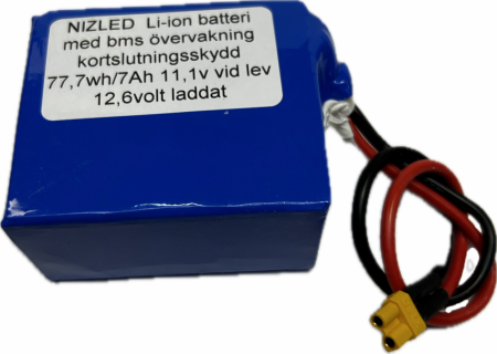 Li-ion batteri 12,6 (11,1) volt 7Ah med BMS, (batteri till E30D/E60D lampan) ryhmässä Autohifi / LED-valaistus / Enduro / Mikä sopii moottoripyörääni / Beta / 2020- / 2-tahti @ BRL Electronics (871LIION711V)