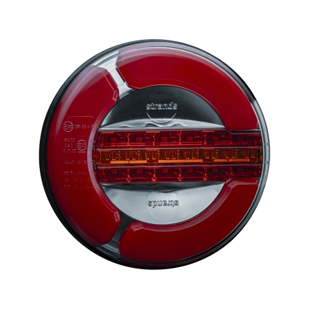 Strands Takolamppu LED 3 Kammiota 12-24V, 142 mm halkaisija. Takavalo/Hidastin/Dynamiikkavalo. Vilkku ryhmässä Autohifi / LED-valaistus / LED-valot / Peruutusvalot @ BRL (872800153)