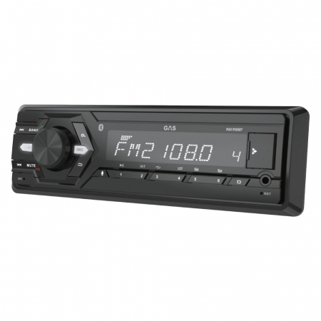 GAS MAD M100-BT, autostereo Bluetoothilla, AUX, USB ja 2 paria matalatasoa ryhmässä Autohifi / Autostereot / 1-din @ BRL Electronics (900MADM100BT)