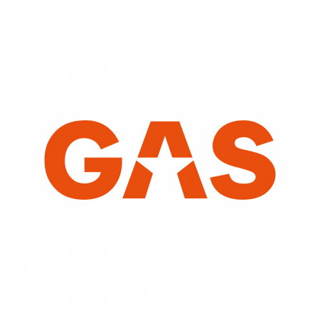 GAS-klistermärke 23x8cm, orange ryhmässä Autohifi / Tarvikkeet / Merchandise @ BRL Electronics (909LOGOCMO)