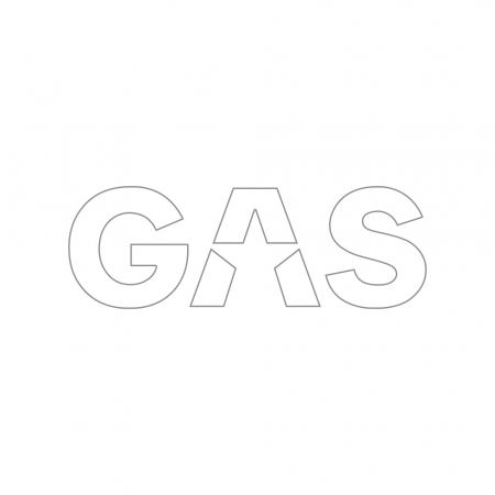 GAS-klistermärke 23x8cm, vit ryhmässä Autohifi / Tarvikkeet / Merchandise @ BRL Electronics (909LOGOCMW)