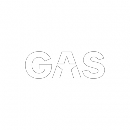 GAS-klistermärke 16x5.5cm, vit ryhmässä Autohifi / Tarvikkeet / Merchandise @ BRL Electronics (909LOGOCSW)