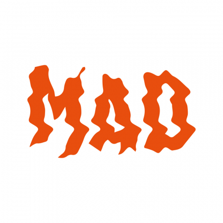 MAD 10x5.5cm, oranssi ryhmässä Autohifi / Tarvikkeet / Merchandise @ BRL Electronics (909MADCSO)