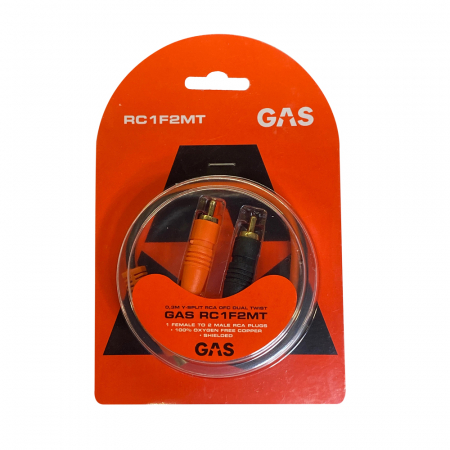 GAS RC1F2MT edullinen Y-haara 1F2M, 30 cm ryhmässä Autohifi / Kaapelit / Matalatasokaapelit @ BRL Electronics (910RC1F2MT)