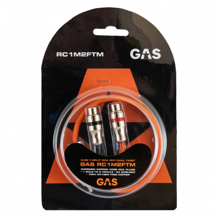 GAS RC1M2FTM Y-splitt 2F1M, 30 cm ryhmässä Autohifi / Kaapelit / Matalatasokaapelit @ BRL Electronics (910RC1M2FTM)