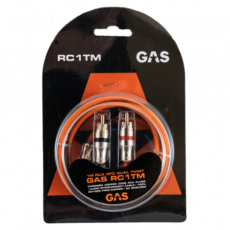 GAS RC1TM kaksisuuntainen RCA-kaapeli, 1 metri ryhmässä Autohifi / Kaapelit / Matalatasokaapelit @ BRL Electronics (910RC1TM)