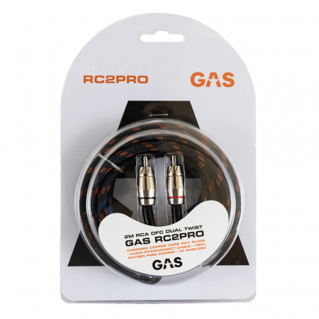 GAS RC2PRO kolminkertainen suojattu RCA-kaapeli, 2 metriä ryhmässä Autohifi / Kaapelit / Matalatasokaapelit @ BRL Electronics (910RC2PRO)