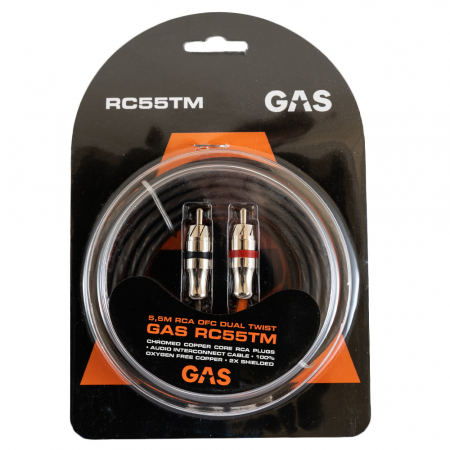 GAS RC55TM dubbelskärmad RCA-kabel, 5.5 meter ryhmässä Autohifi / Kaapelit / Matalatasokaapelit  @ BRL Electronics (910RC55TM)