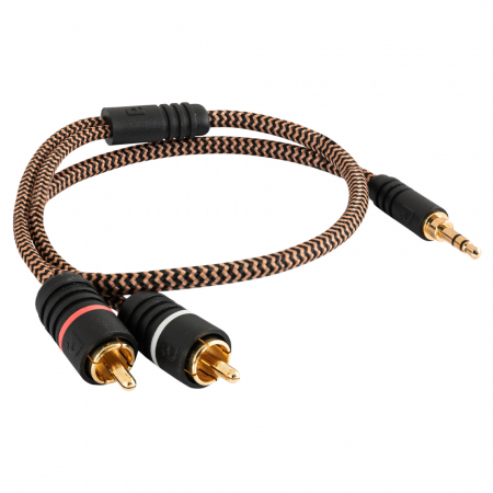 Proson Arctic 3.5mm-2x RCA-uros, 0.5 metri ryhmässä Autohifi / Älypuhelin autossa / Tarvikkeet @ BRL Electronics (991AR352RCA05)