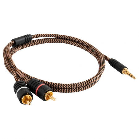 Proson Arctic 3.5mm-2x RCA-uros, 1 metri ryhmässä Autohifi / Älypuhelin autossa / Tarvikkeet @ BRL Electronics (991AR352RCA1)