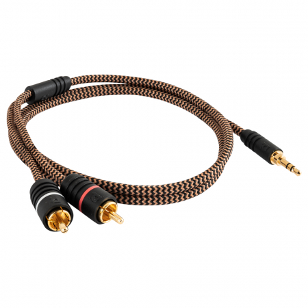 Proson Arctic 3.5mm-2x RCA-hane, 1 meter ryhmässä Autohifi / Älypuhelin autossa / Tarvikkeet @ BRL Electronics (991AR352RCA1)