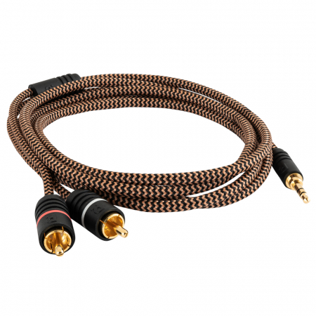 Proson Arctic 3.5mm-2x RCA-hane, 2 meter ryhmässä Autohifi / Älypuhelin autossa / Tarvikkeet @ BRL Electronics (991AR352RCA2)