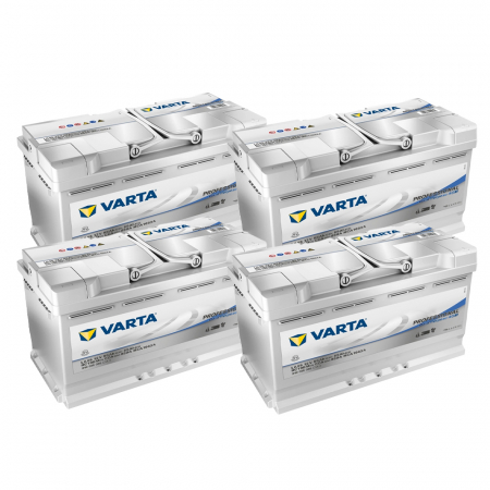 Batteripaket, 4 stycken Varta DP AGM 850A 95Ah, startbatteri ryhmässä Autohifi / Tarvikkeet / Akut @ BRL Electronics (SET418840095085VX4)