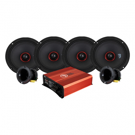 Bass Habit SPL Elite SE165M & SP35H SPL-paketti vahvistimella, keskikoko. ryhmässä Pakettiratkaisut / Paketit autoon / SPL-sarja @ BRL Electronics (SET890SE165P2)