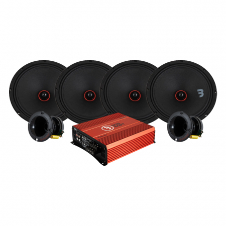 Bass Habit SPL Elite SE250M & SP35H SPL-paketti vahvistimella, keskikoko. ryhmässä Pakettiratkaisut / Paketit autoon / SPL-sarja @ BRL Electronics (SET890SE250P2)